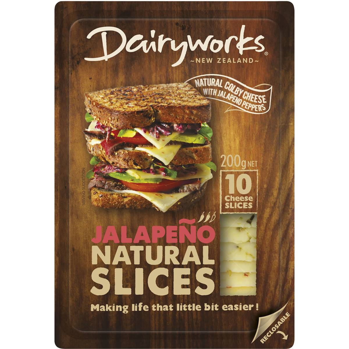 Dairyworks Jalapeno Cheese Slices 200g Woolworths