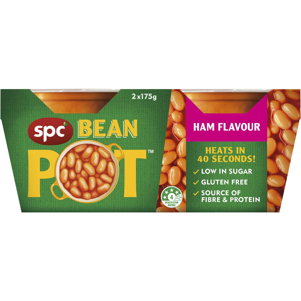 Spc Bean Pots Ham 2x175g Woolworths
