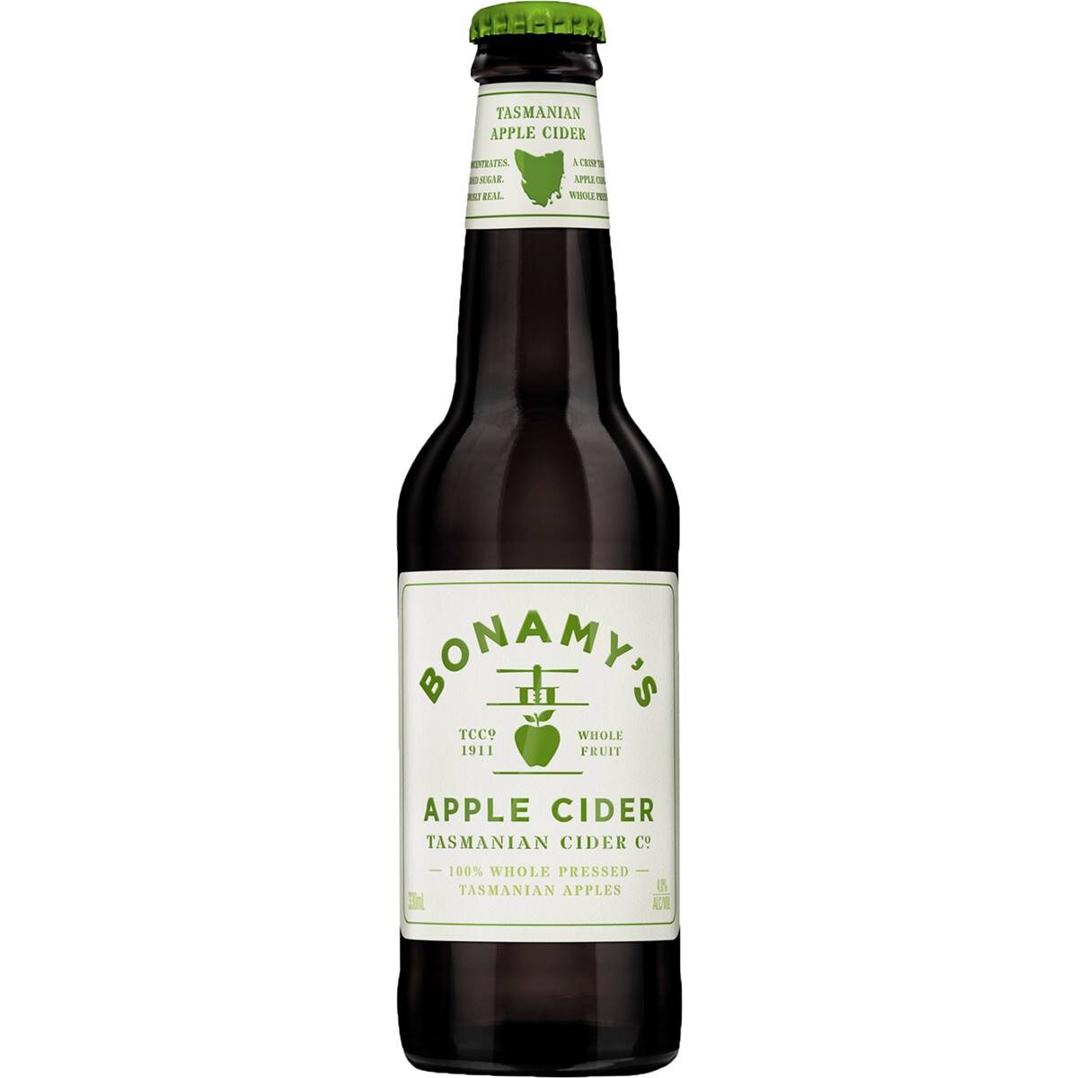 Bonamy's Tasmanian Apple Cider Bottles 330ml Woolworths