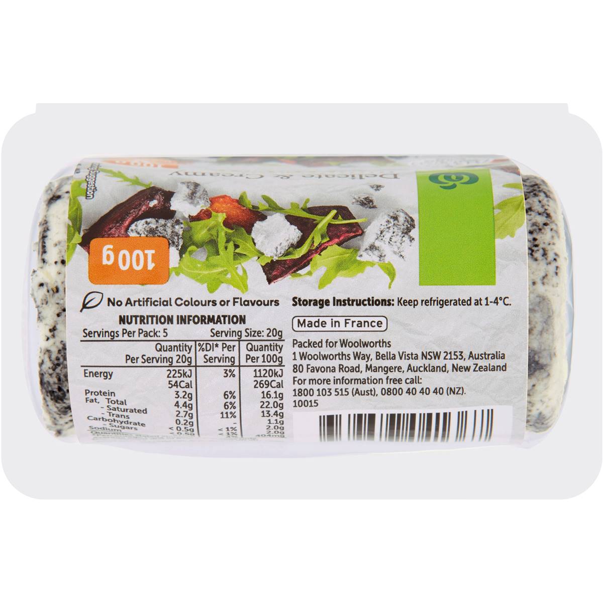 Woolworths Ash Goats Cheese 100g Woolworths