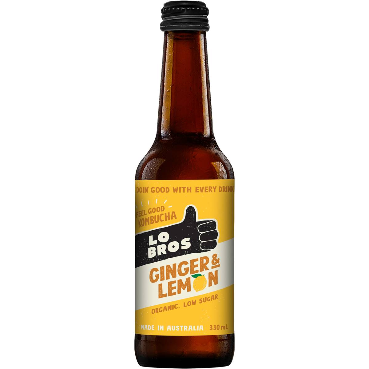 Lo Bros Kombucha Ginger And Lemon 330ml Woolworths