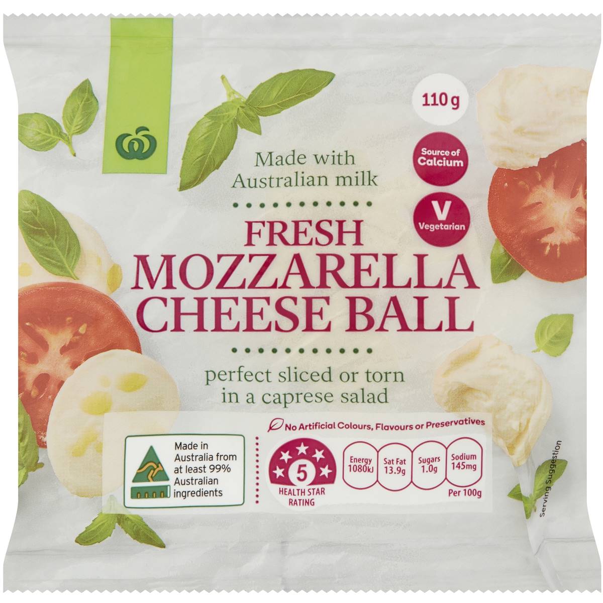 Woolworths Mozzarella Ball 110g Woolworths