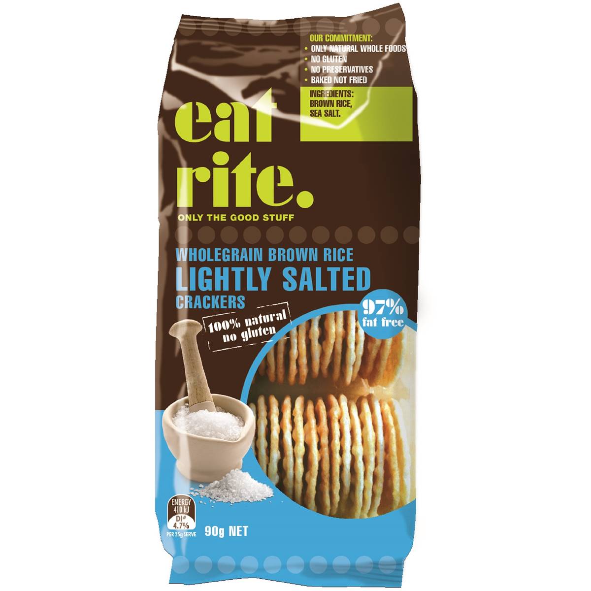 Eatrite Brown Rice Cracker Lightly Salted 100g Woolworths 5187