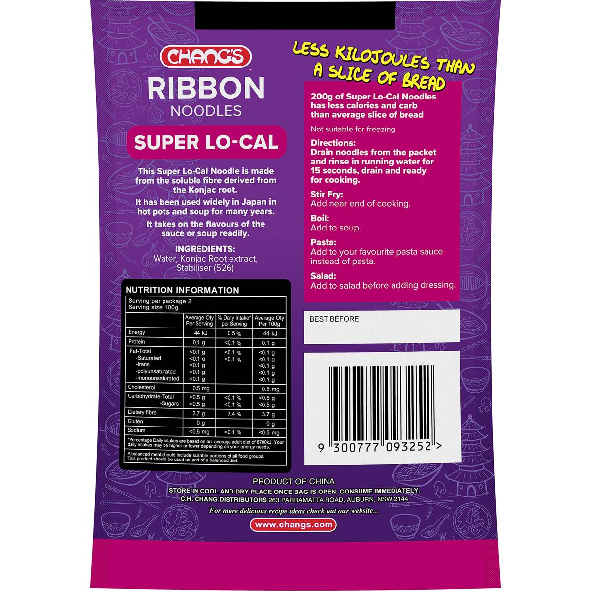 Chang's Super Lo Ribbons 390g Woolworths