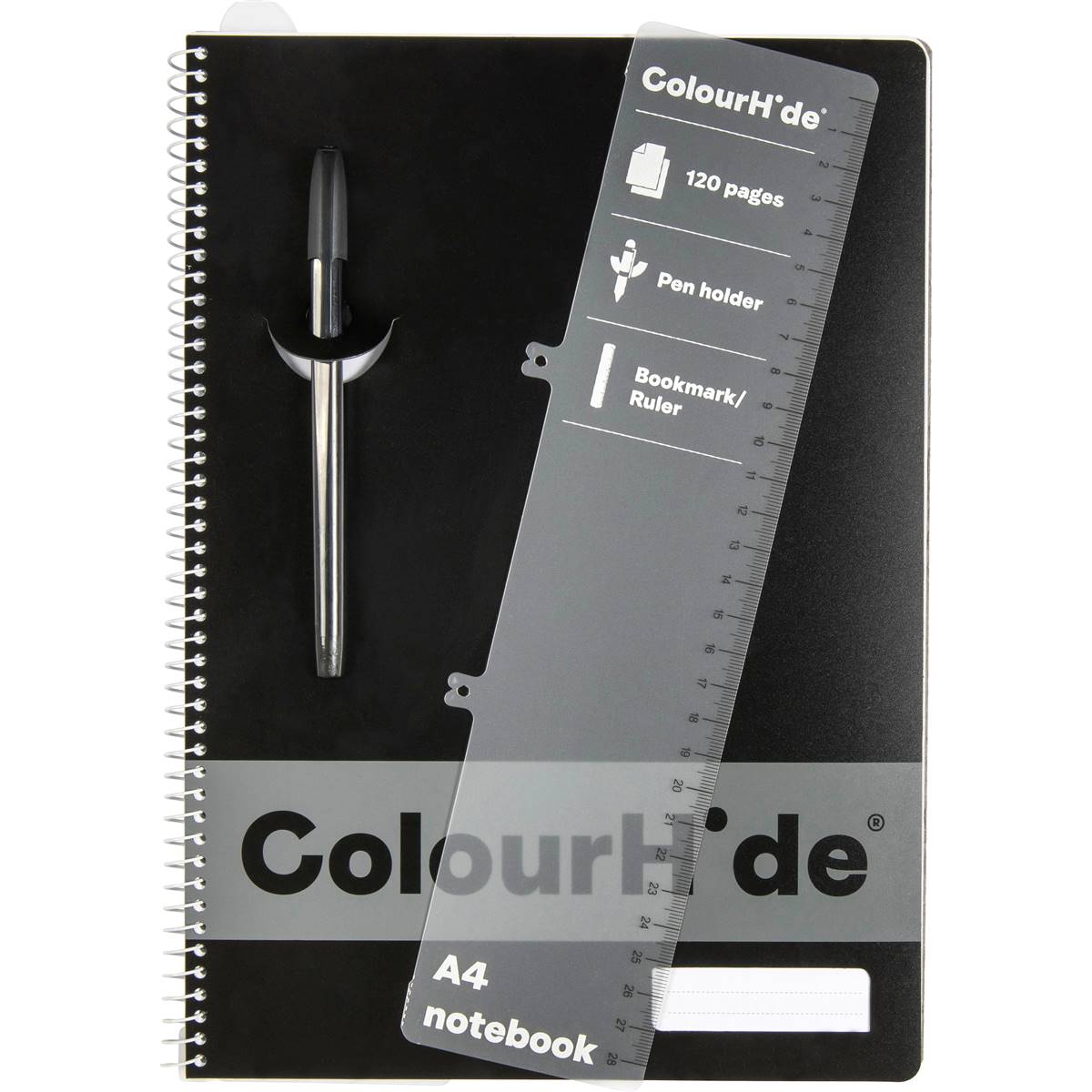 Colourhide Notebook A4 Black 120 Pages 