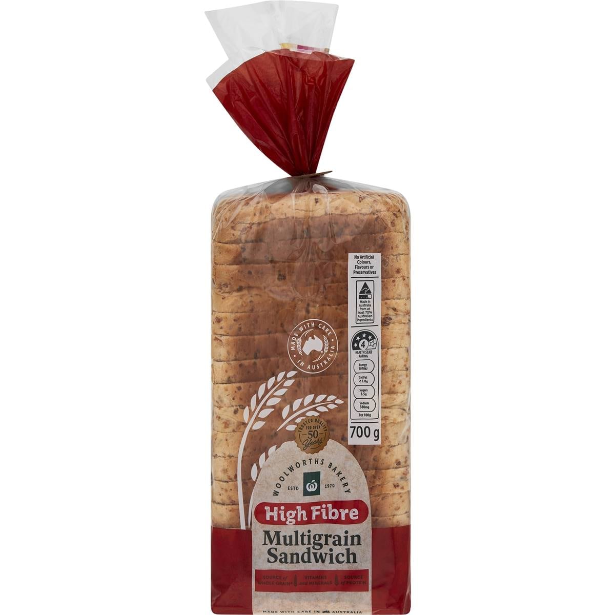 Woolworths Multigrain Hifibre Bread 700g Woolworths