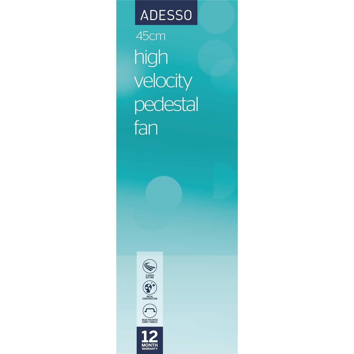 Adesso 45cm High Velocity Pedestal Fan Each Woolworths