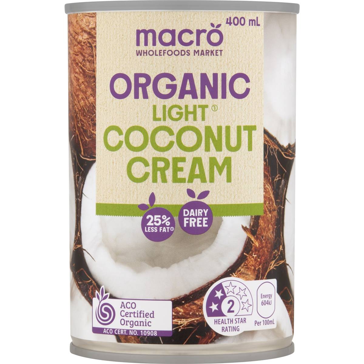 Macro Organic Light Coconut Cream 400ml Woolworths