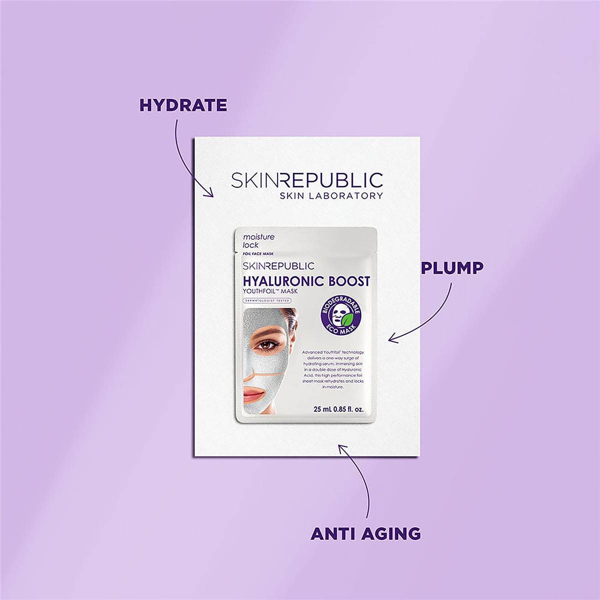 Skin Republic Hyaluronic Boost Youthfoil Mask Each Woolworths