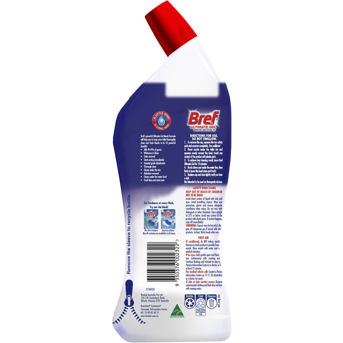 Bref Ultimate Bleach Toilet Cleaner Gel 450ml Woolworths