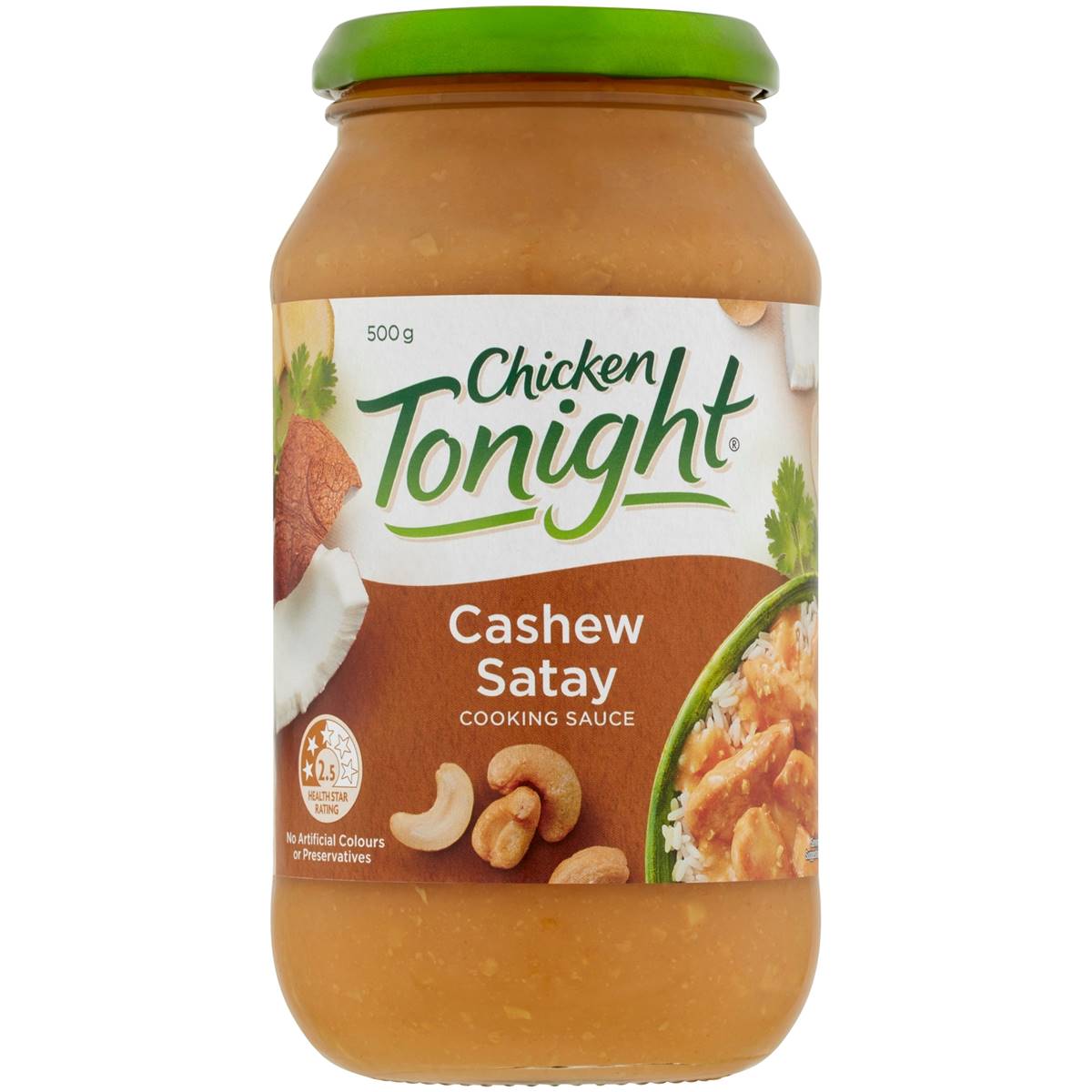 Chicken Tonight Satay Cashew Simmer Sauce 500g Woolworths