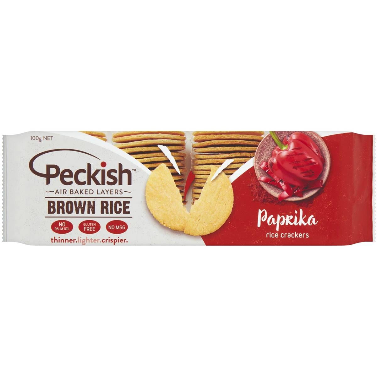Peckish Brown Rice Cracker Paprika 100g Woolworths