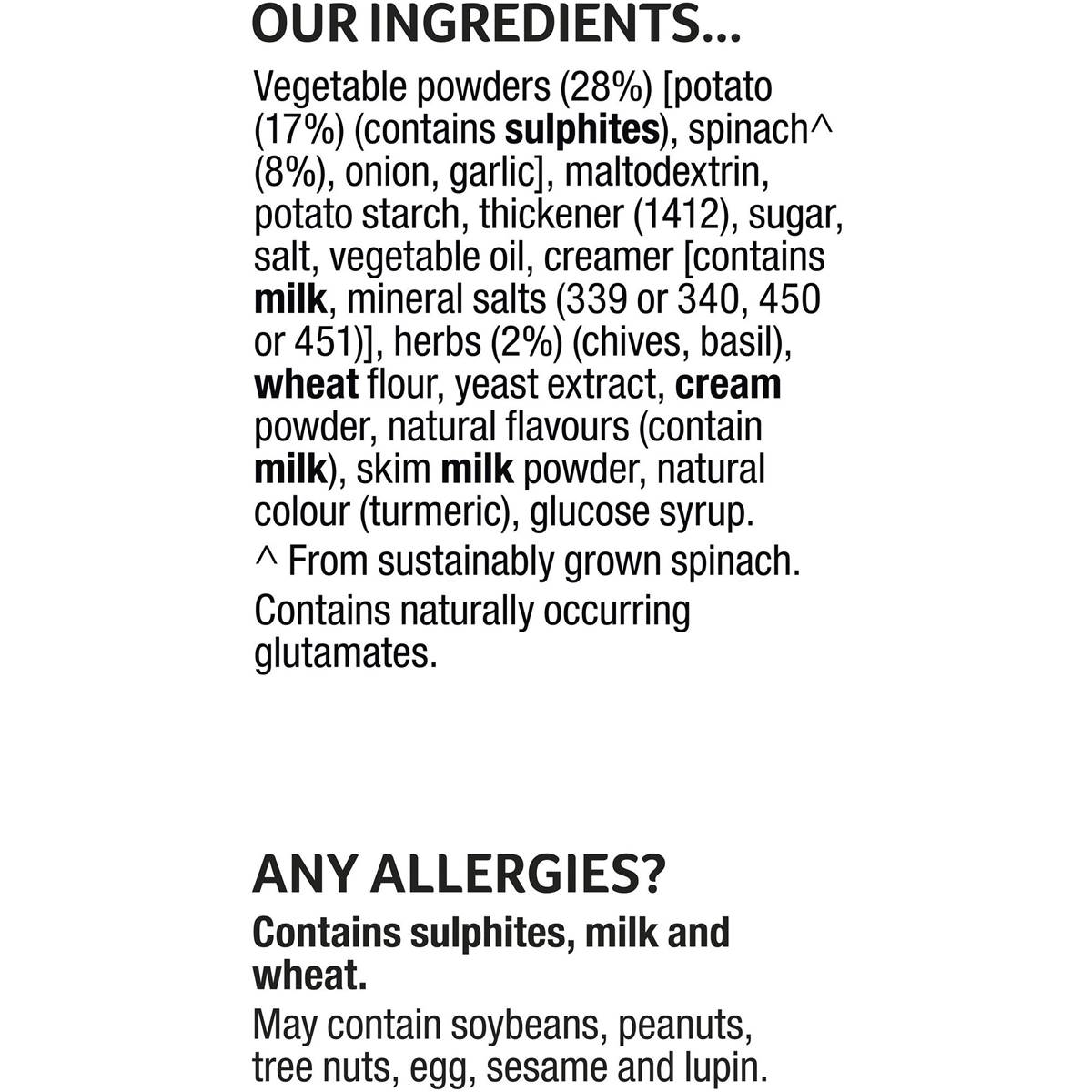 Continental Cupasoup Spinach Potato 4 Pack Woolworths