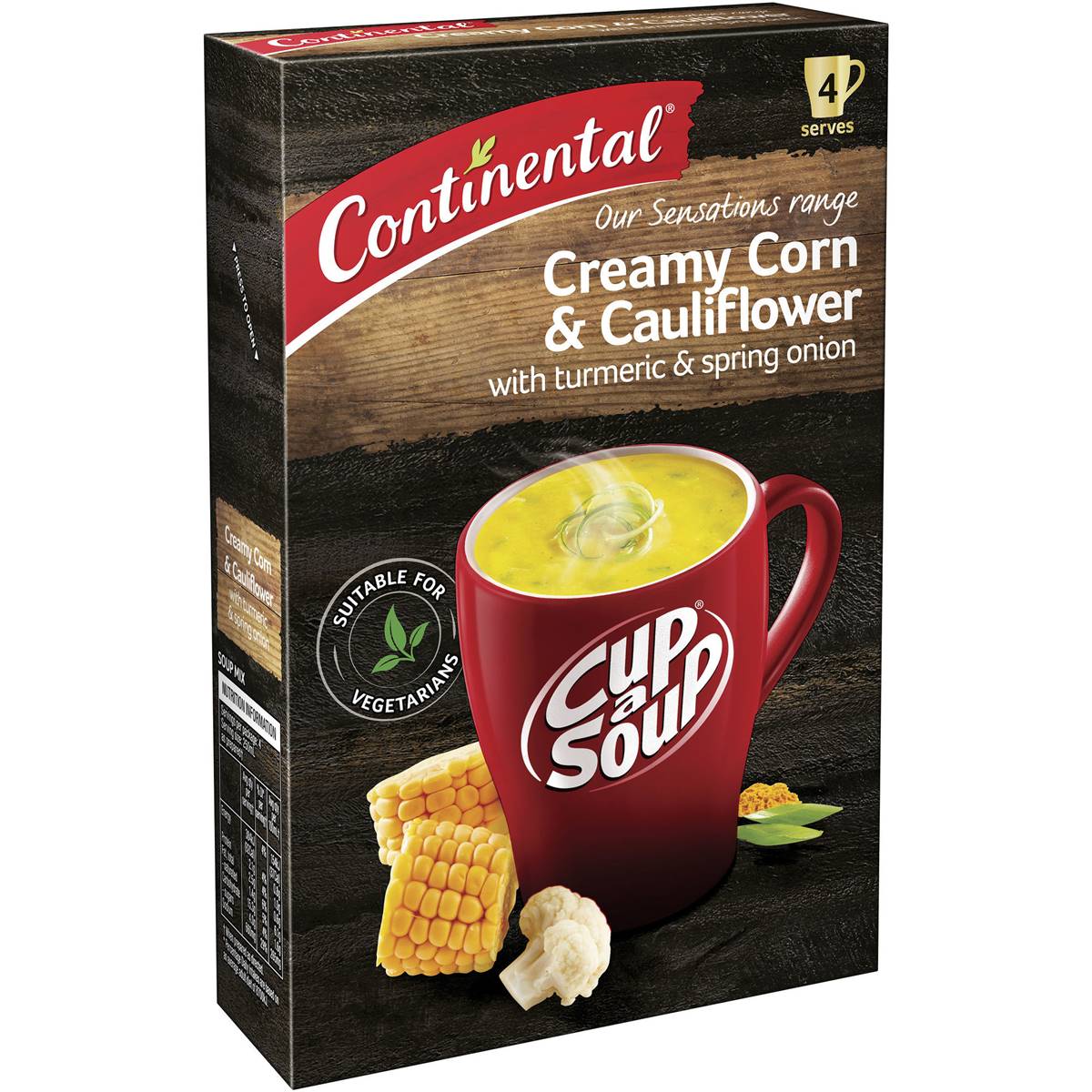 Continental Cupasoup Corn Cauliflower Tumeric 4 Pack Woolworths Continental Cupasoup Corn Cauliflower Tumeric 4 Pack Woolworths