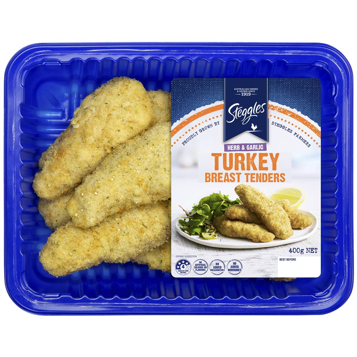Steggles Turkey Breast Tenders Herb & Garlic