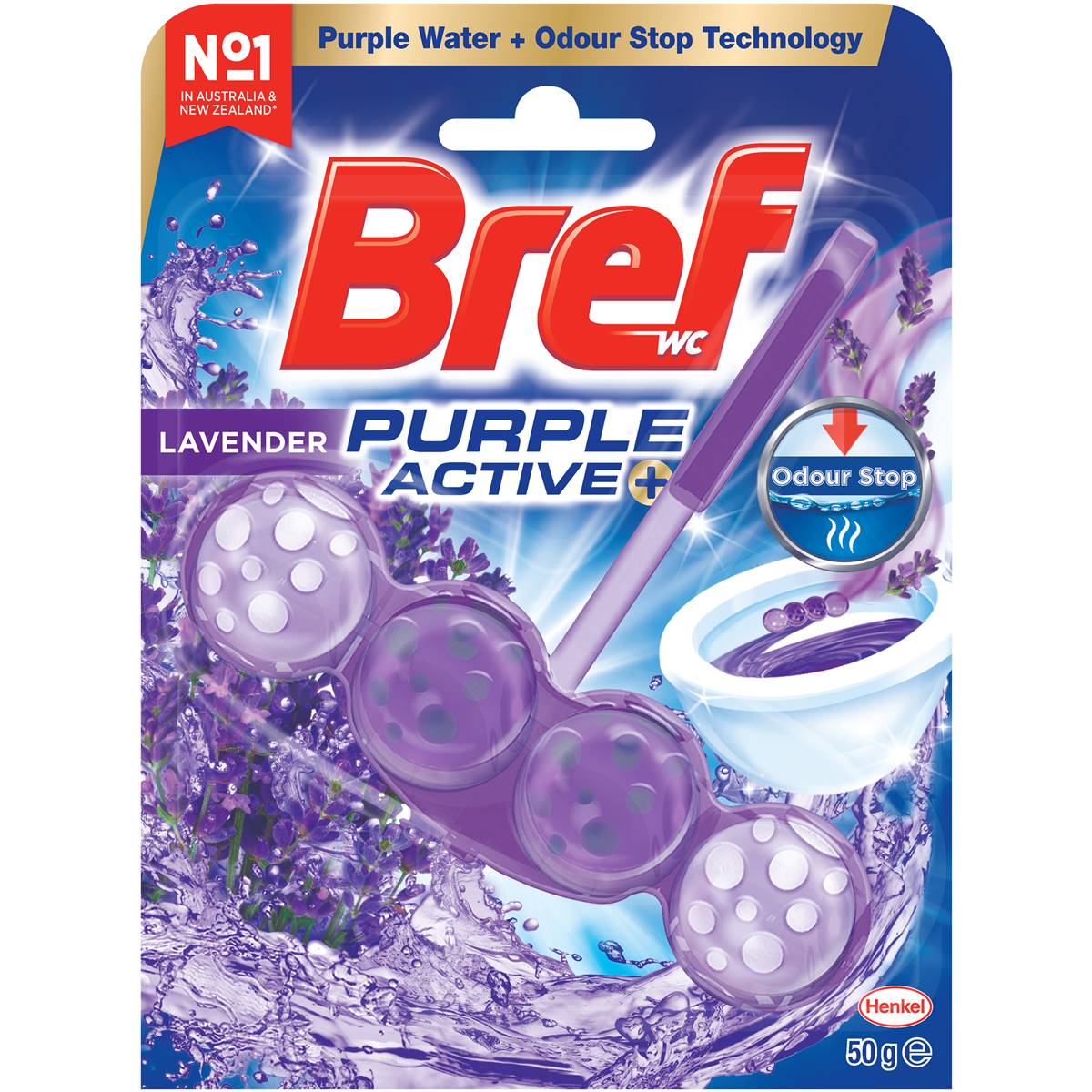 Bref Purple Active Lavender Toilet Cleaner Block 50g Woolworths