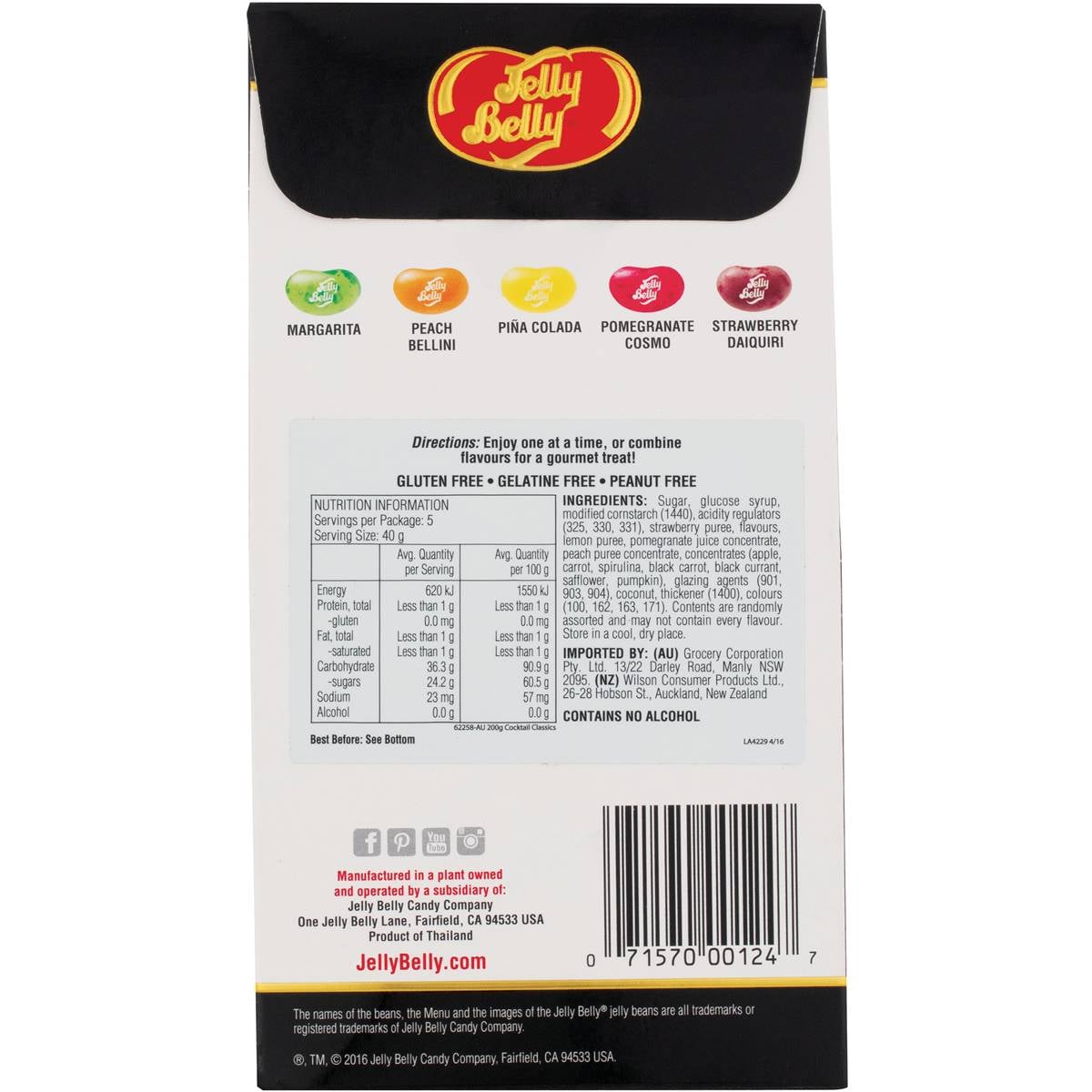 Jelly Belly Cocktail Classics Gable Box 200g Woolworths
