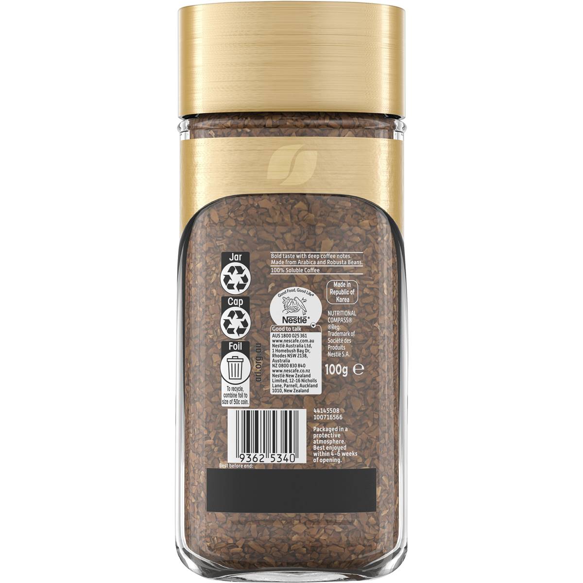 Nescafe Gold Intense Soluble Instant Coffee 100g | Woolworths