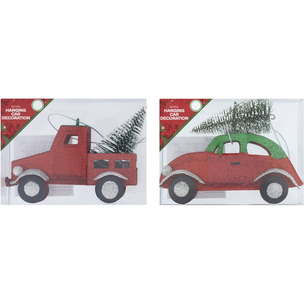 Christmas Retro Cars Decoration Each | Woolworths