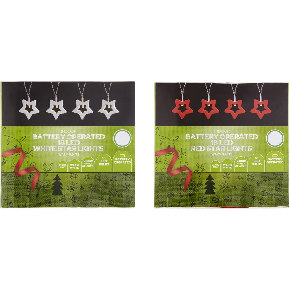 Christmas Battery Opertated 18led Star Lights Each Woolworths