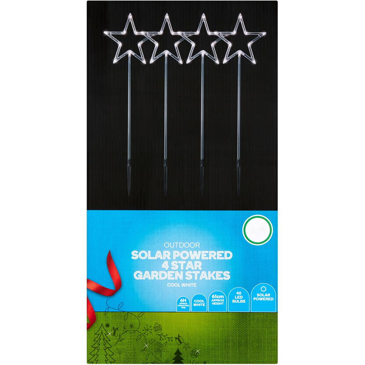 Christmas Solar Powered Star Garden Stakes 4 Pack Woolworths