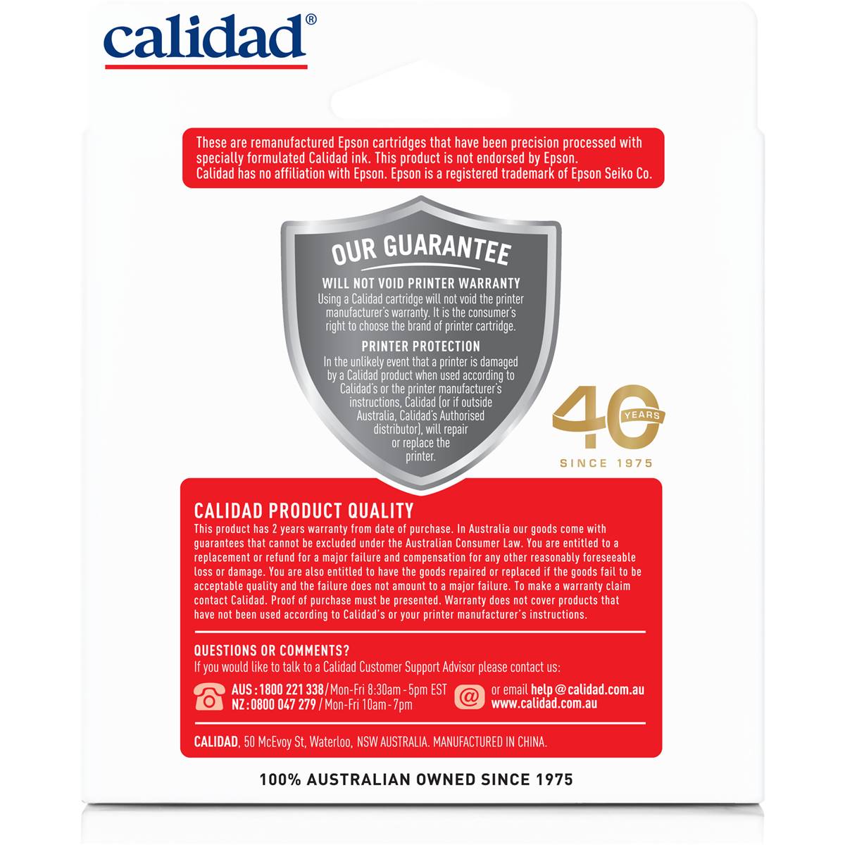 Calidad Epson 133 Bcmy Ink Cartridge 4 Pack Woolworths