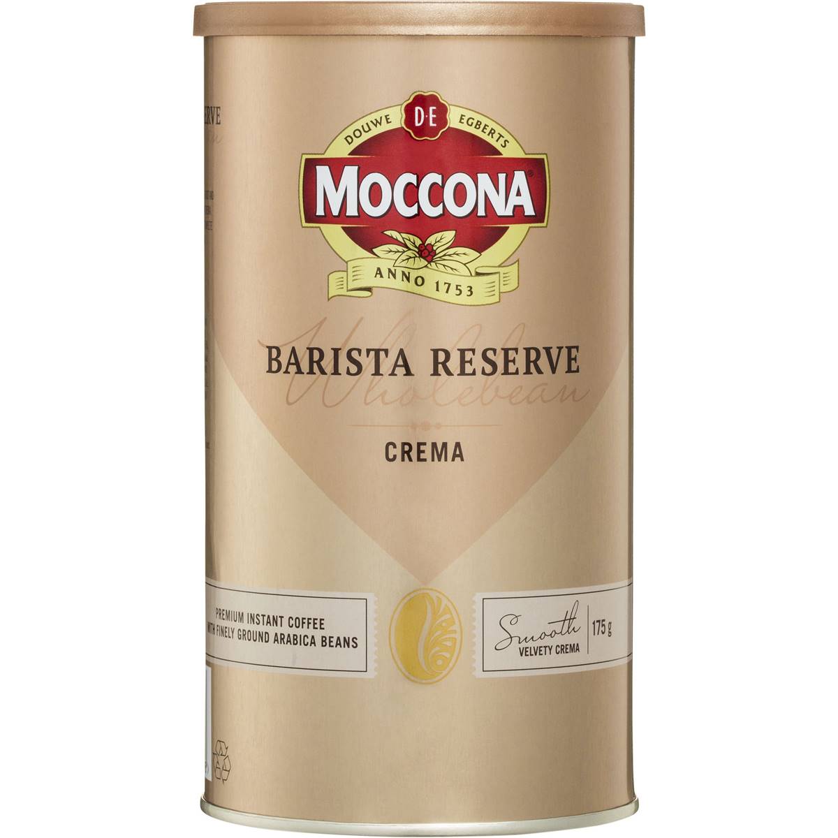 Moccona Wholebean Barista Crema 175g | Woolworths