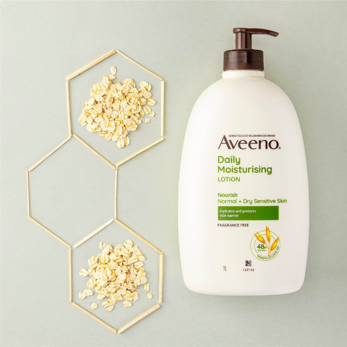 Aveeno Daily Moisturising Body Lotion Fragrance Free Sensitive Skin 1l