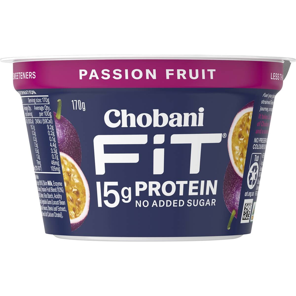 Chobani Fit Passion Fruit High Protein Greek Yogurt 170g Woolworths