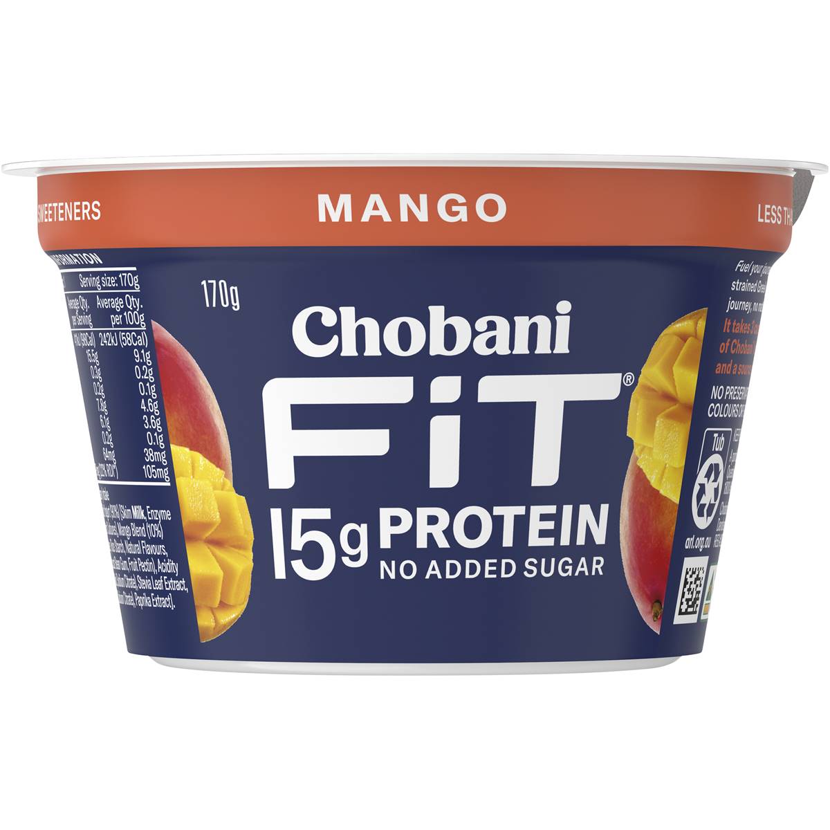 Chobani Fit Mango Greek Yoghurt 170g Woolworths