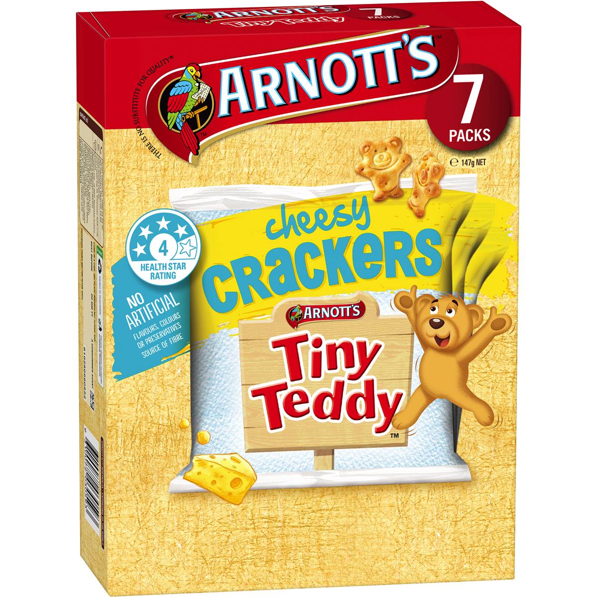 Arnott's Tiny Teddy Cheesy Crackers 7 Pack Woolworths