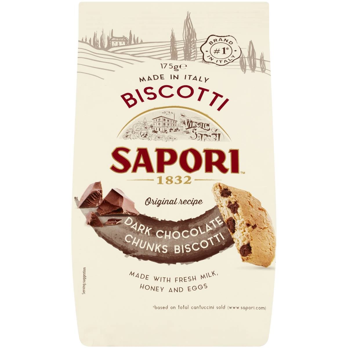 Sapori Biscotti Dark Chocolate Chunks 175g Woolworths