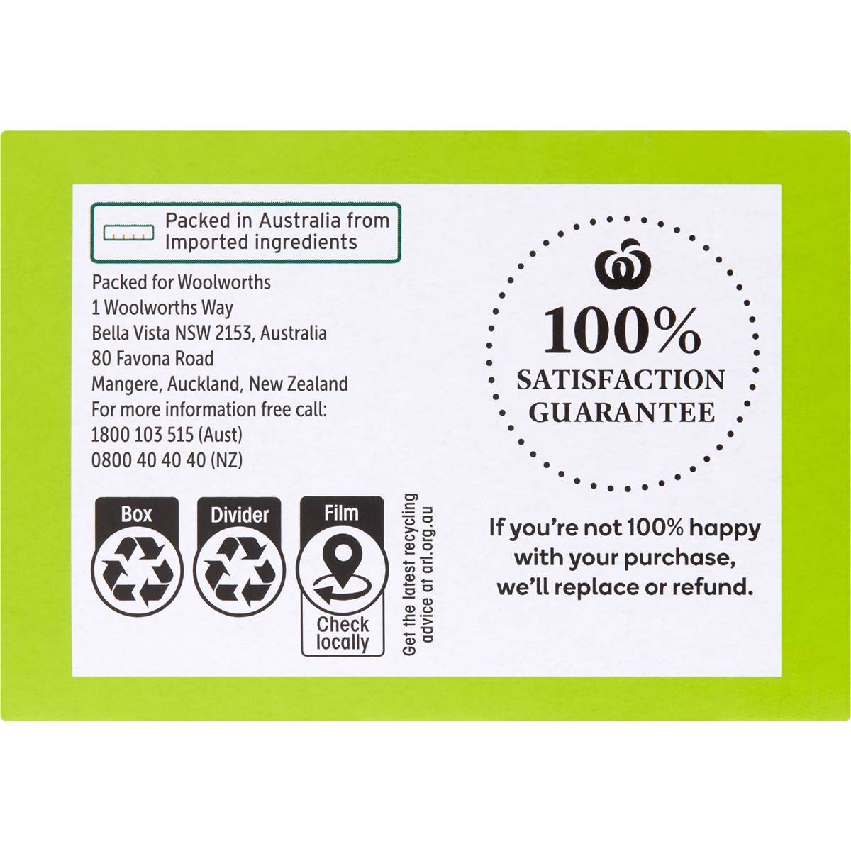 Woolworths Green Tea 50 Pack Woolworths