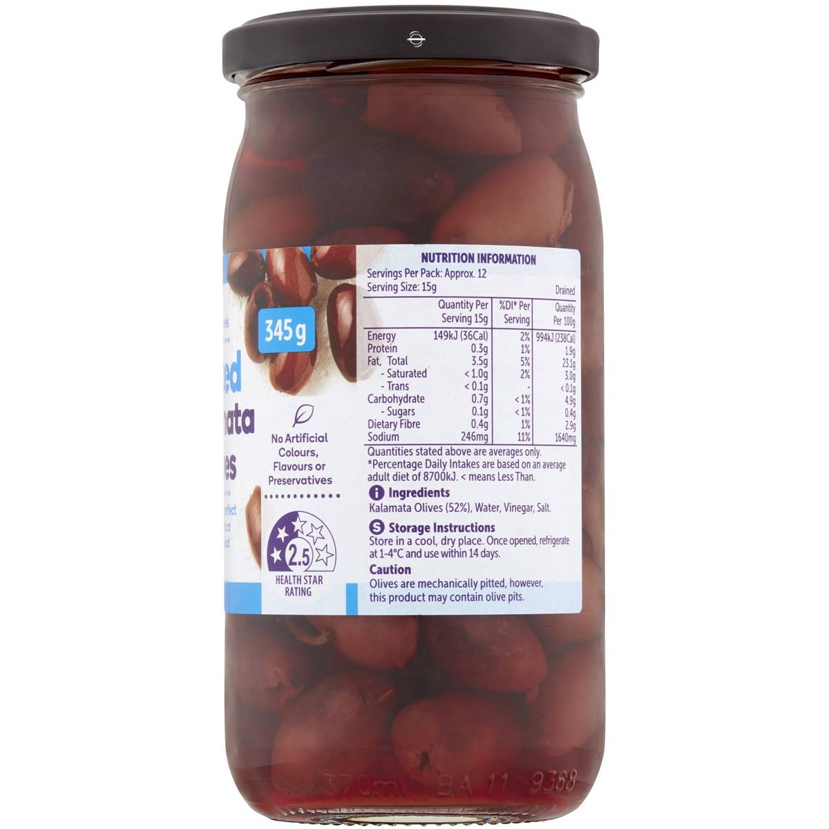 Woolworths Pitted Kalamata Olives 345g Woolworths