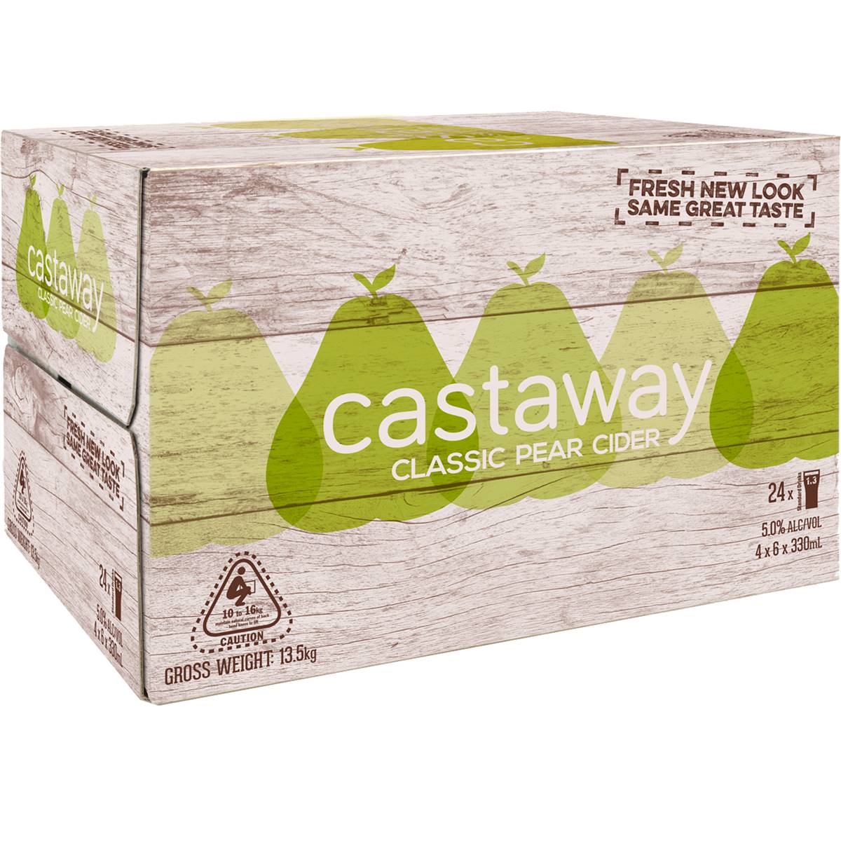 Castaway Pear Cider Bottles 24x330ml Case Woolworths