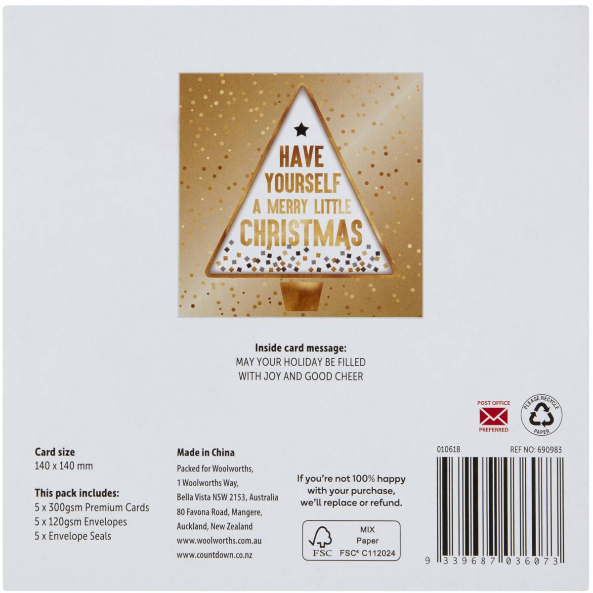 Christmas Splendour Cards 5 Pack | Woolworths