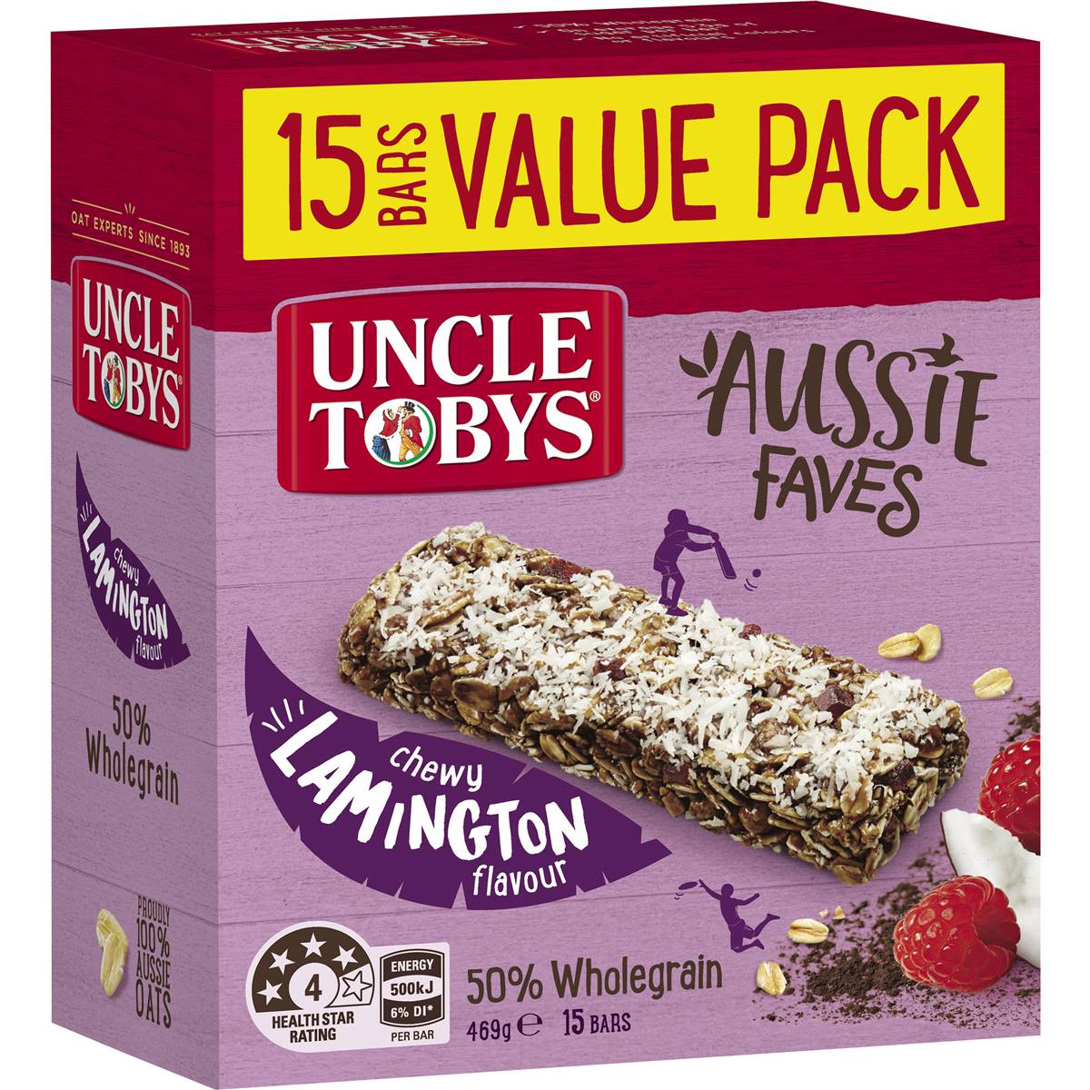 Uncle Tobys Muesli Bars Lamington 469g Woolworths