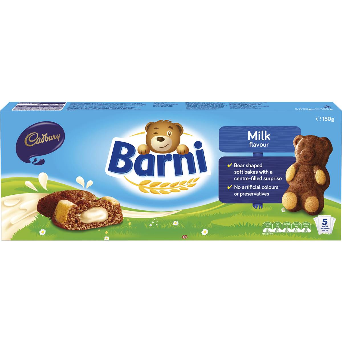 Cadbury Barni Multipack Milk Filled 150g | Woolworths