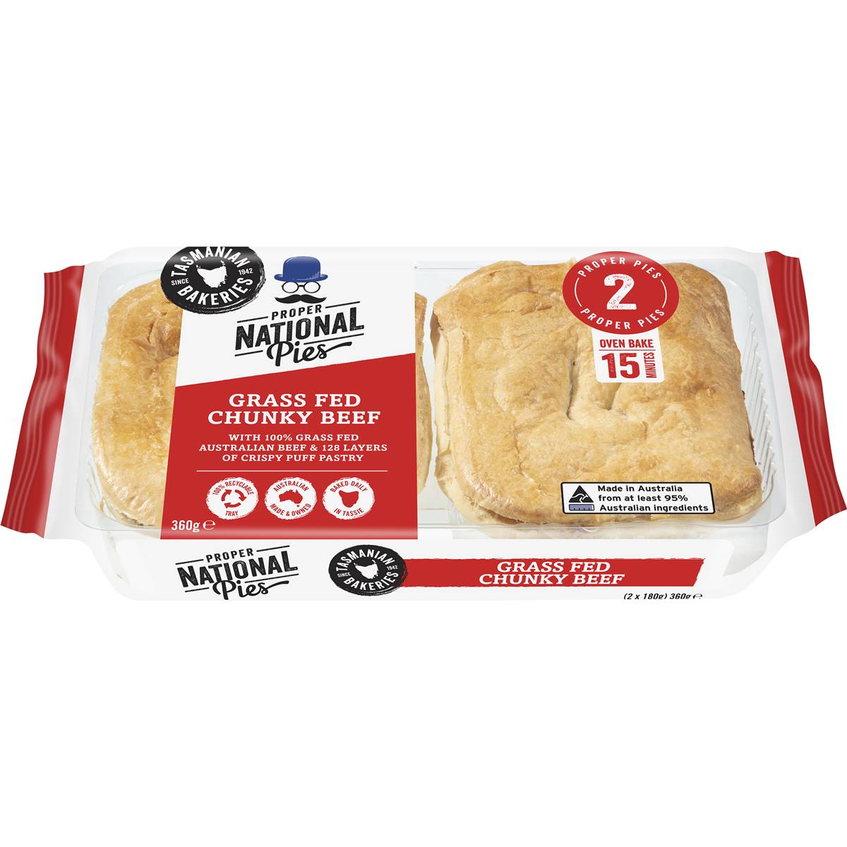 National Pies Chunky Beef Pies 2 Pack | Woolworths