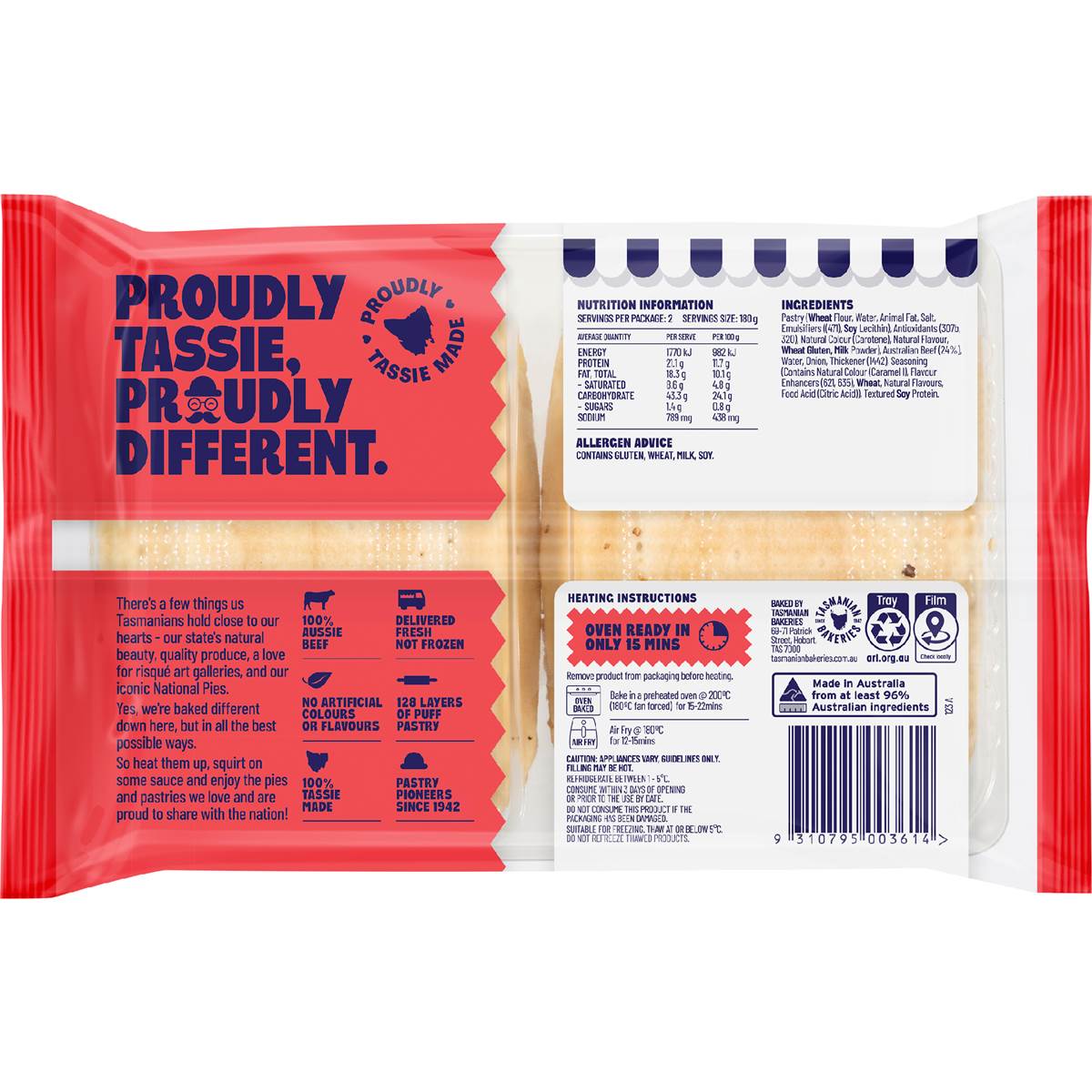 National Pies Chunky Beef Pies 2 Pack Woolworths