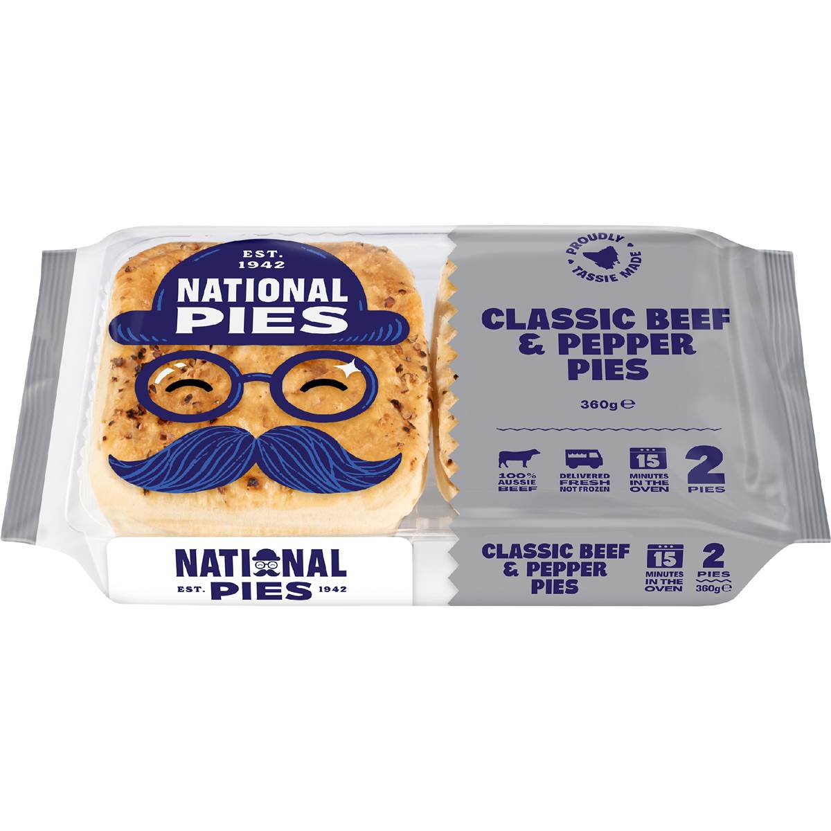 National Pies Classic Beef & Pepper Pies 2 Pack Woolworths