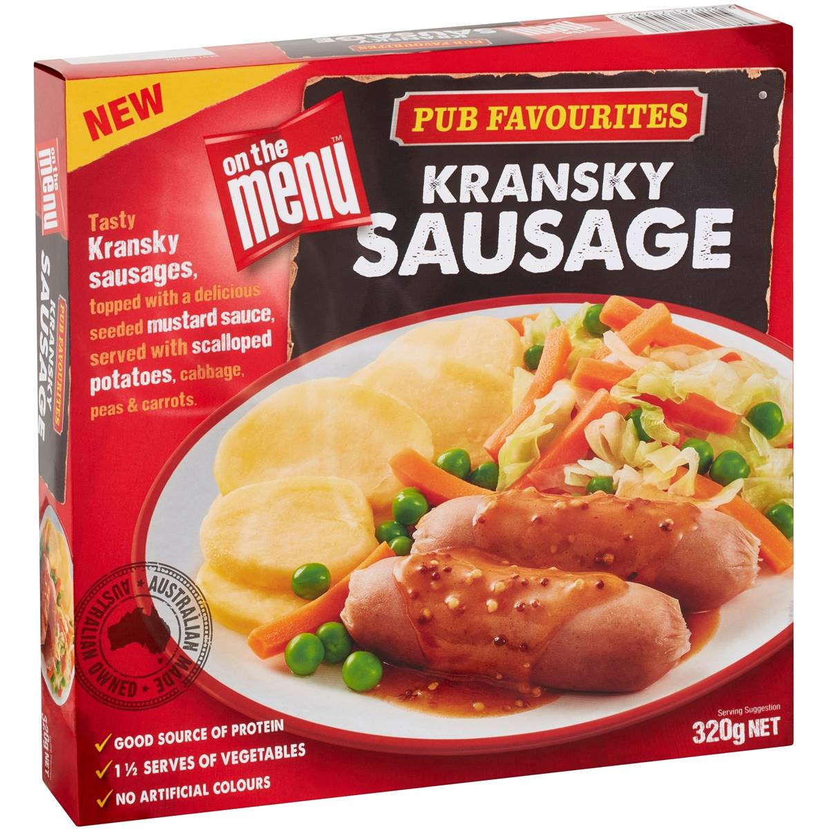 On The Menu Kransky Sausage With Potatoes & Vegetebales 320g Woolworths