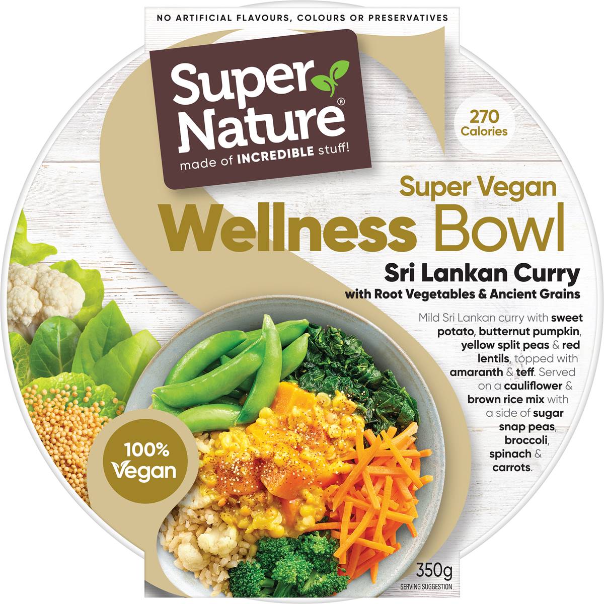 Super Nature Super Green Sri Lankan Bowl Frozen Meal 350g Woolworths
