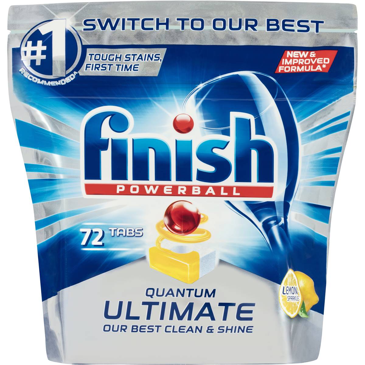 Finish Powerball Quantum Ultimate Lemon Sparkle Dishwasher Pack of