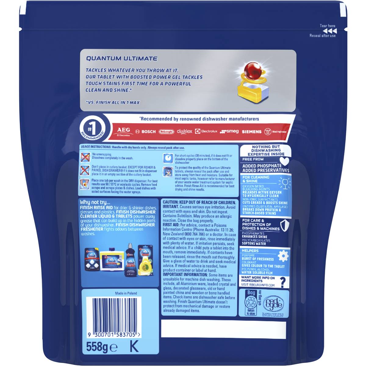 Finish Powerball Quantum Ultimate Dishwasher Tablets Lemon 36 Pack