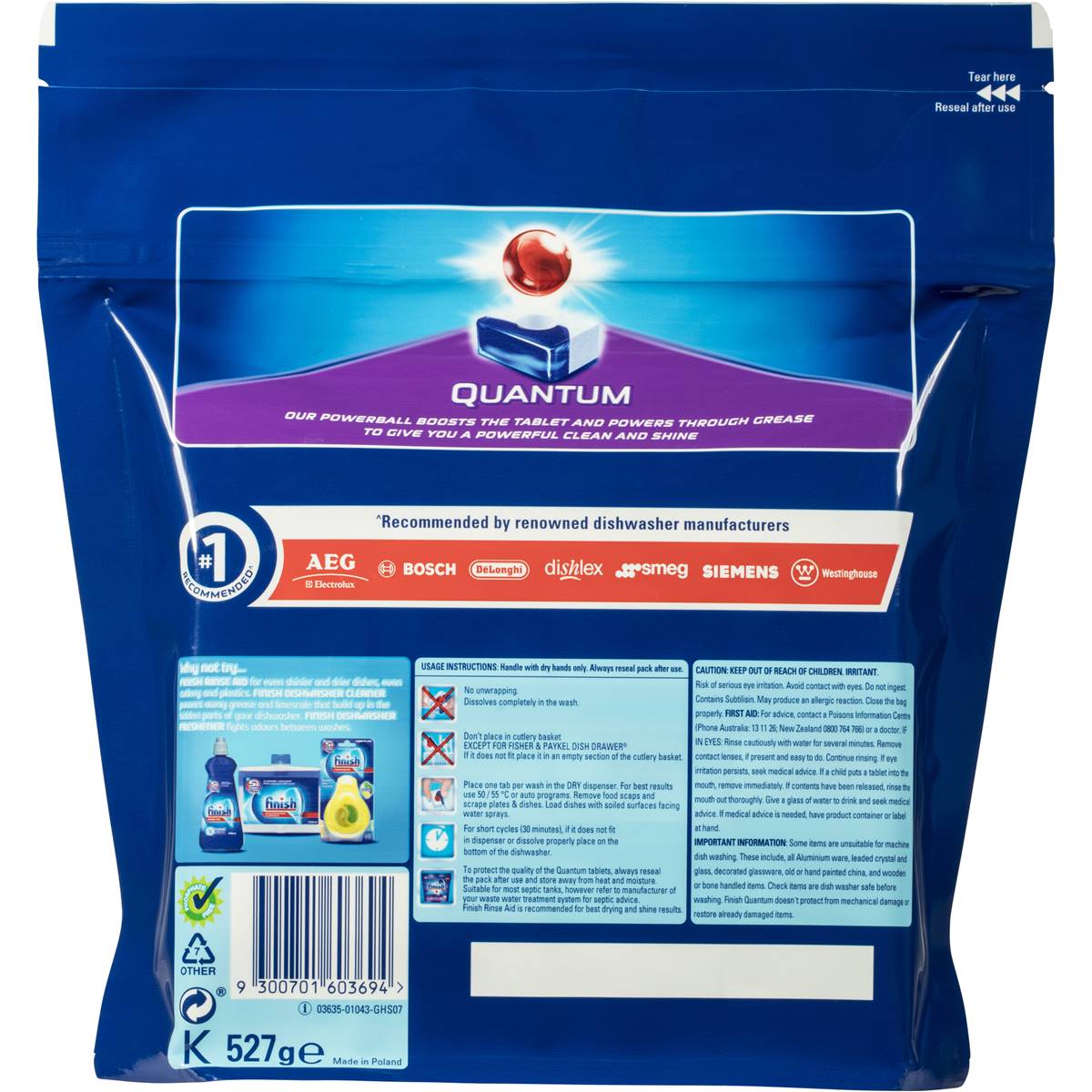 Finish Powerball Quantum Dishwasher Tablets Original 34 Pack Woolworths