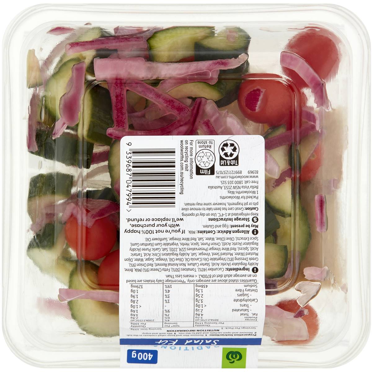 Woolworths Greek Salad 400g Woolworths