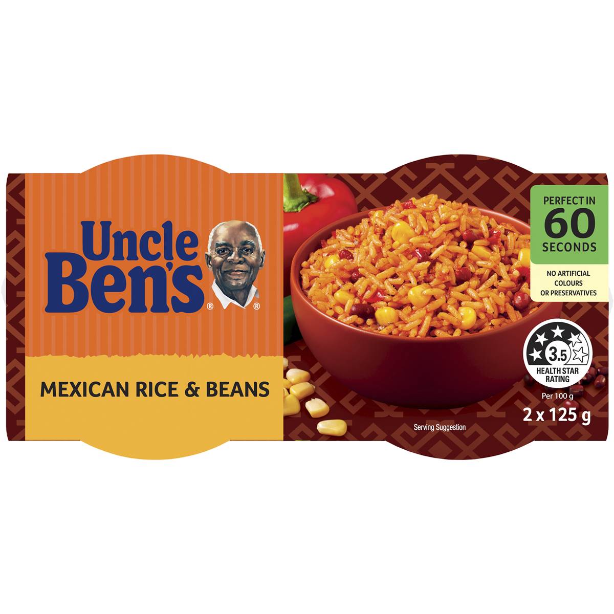 Uncle Ben's Mexican Beans Rice Cup 125g X2 Pack Woolworths