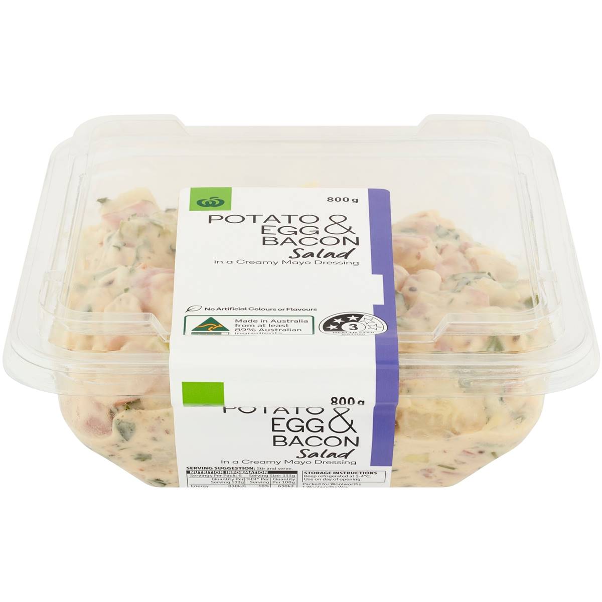 Woolworths Potato Egg And Bacon Salad 800g Woolworths