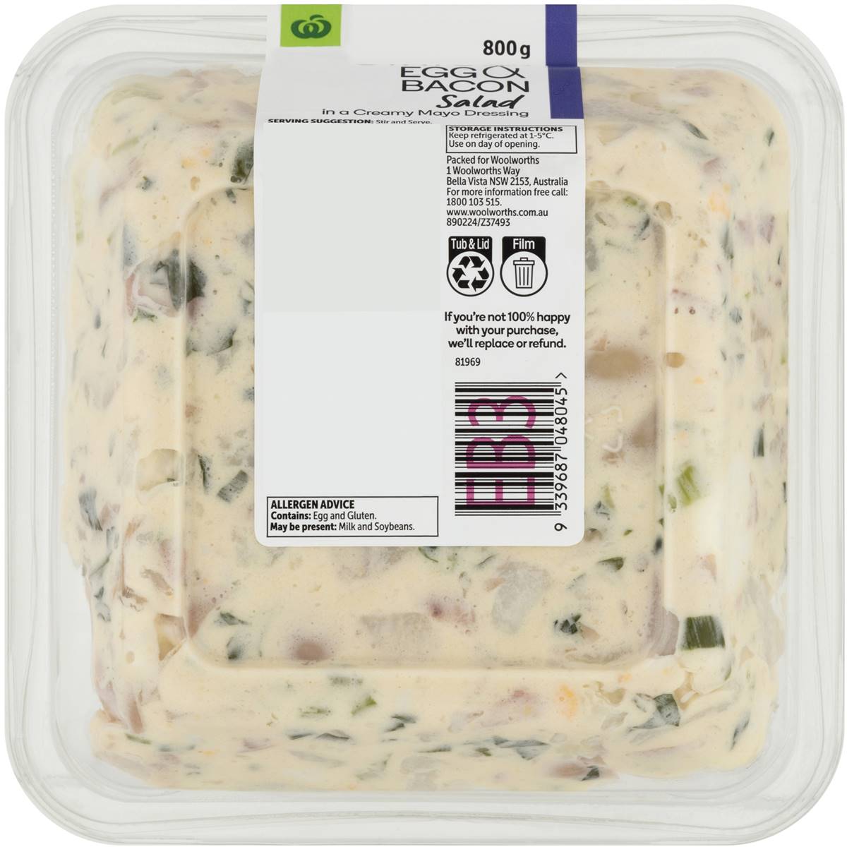 Woolworths Potato Egg And Bacon Salad 800g Woolworths